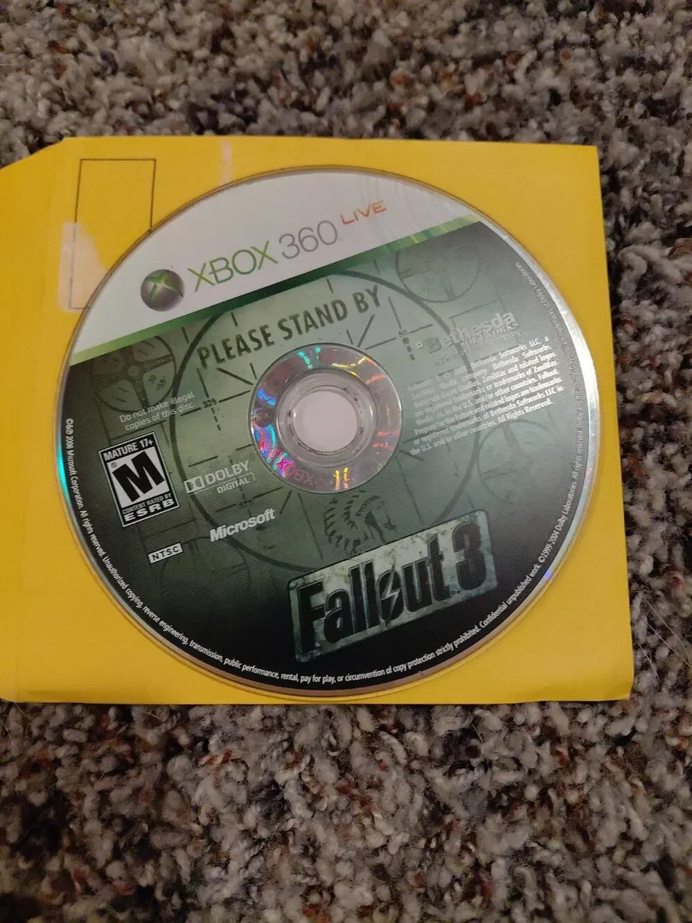 Fallout 3 Microsoft Xbox 360, 2008, Rated M, Bethseda